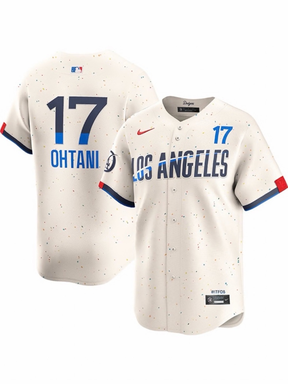 OHTANI NIKE LA DODGERS MENS IVORY CITY CONNECT LIMITED BASEBALL JERSEY- Cream M